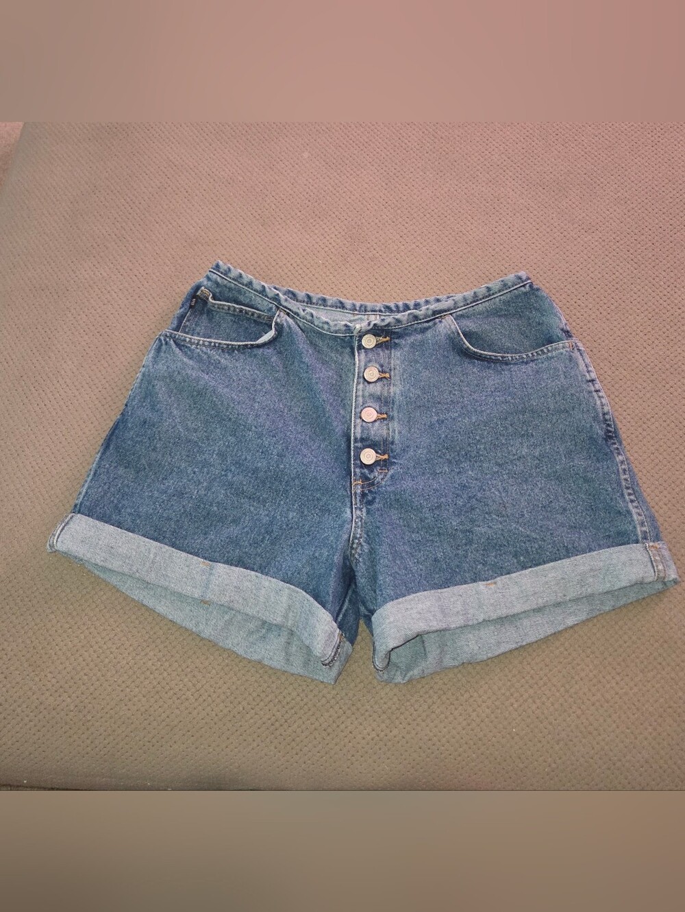 Vintage 90s Gitano Womens high rise Jean Shorts Denim 4 Button Fly Size 12